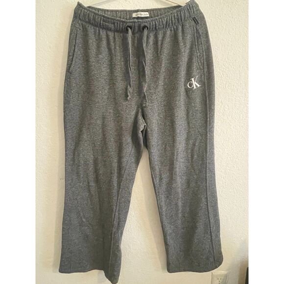 Calvin Klein Women's Sz M Dark Gray Sleepwear Jogger Pants w/ CK Logo #15 - Picture 1 of 4